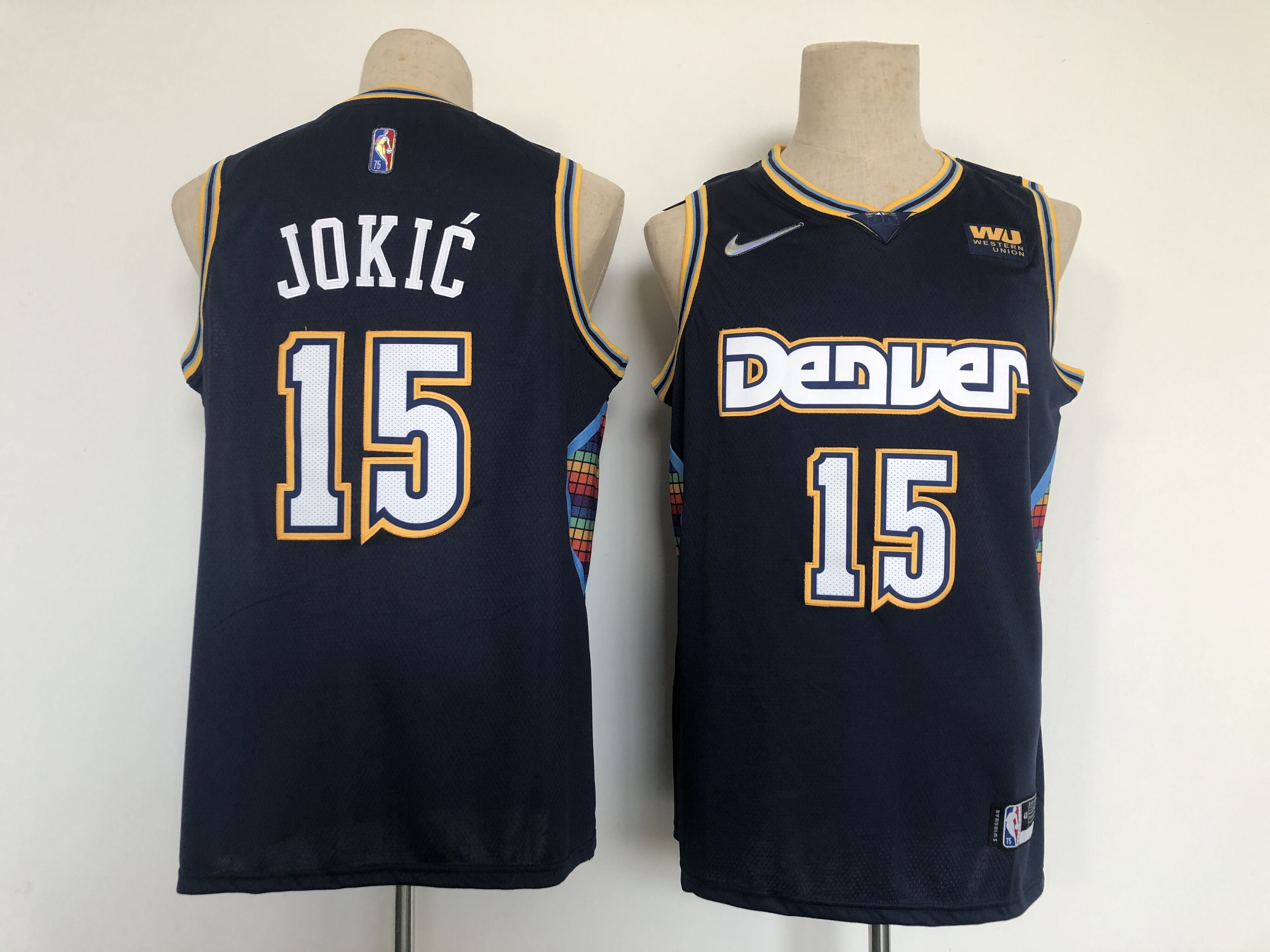 2022 NBA Men Denver Nuggets #15 Jokic blue Nike Game city edition Jersey->philadelphia 76ers->NBA Jersey